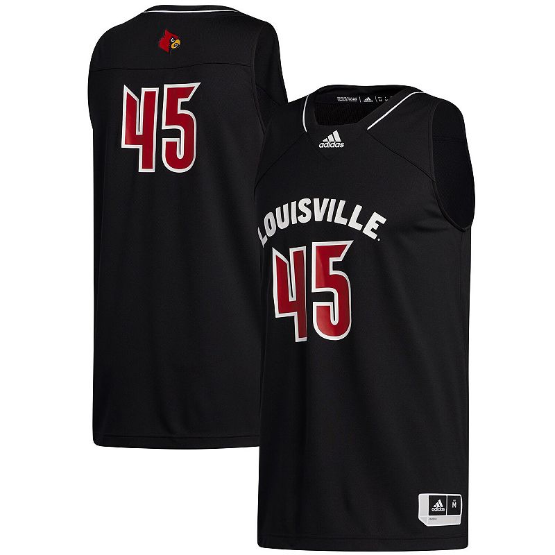 Mens adidas #45 Black Louisville Cardinals Swingman Jersey, Size: Large