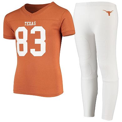 Youth Wes & Willy Texas Orange Texas Longhorns Team Football Pajama Set