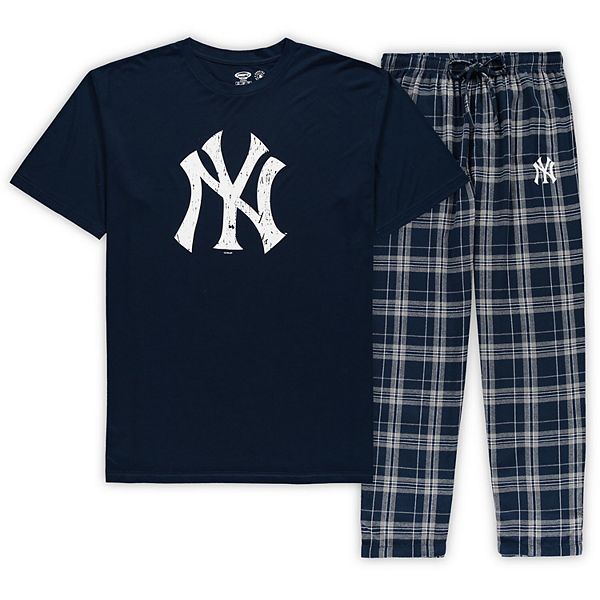 Men's Concepts Sport Navy/Gray New York Yankees Big & Tall T-Shirt &  Flannel Pants Set