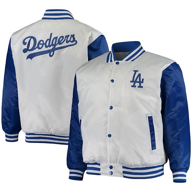 Men's White/Royal Los Angeles Dodgers Satin Full-Snap Jacket