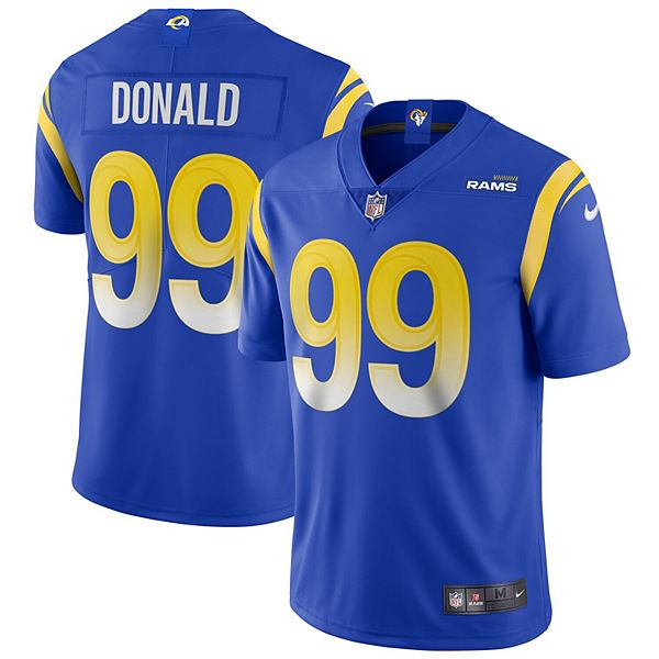 Men's Nike Aaron Donald Royal Los Angeles Rams NFL 100 Vapor Limited Jersey