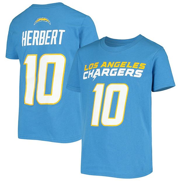 Los Angeles Chargers Justin Herbert Powder Blue Player Graphic T