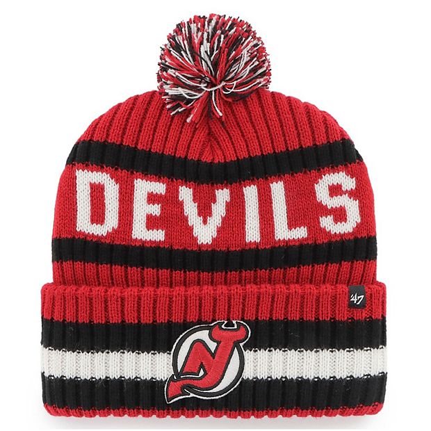 Men's '47 Cream New Jersey Devils Tavern Cuffed Knit Hat with Pom