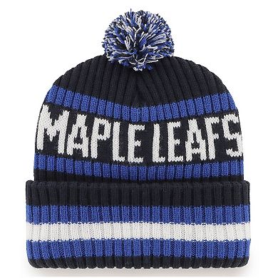 Men's '47 Navy Toronto Maple Leafs Bering Cuffed Knit Hat with Pom