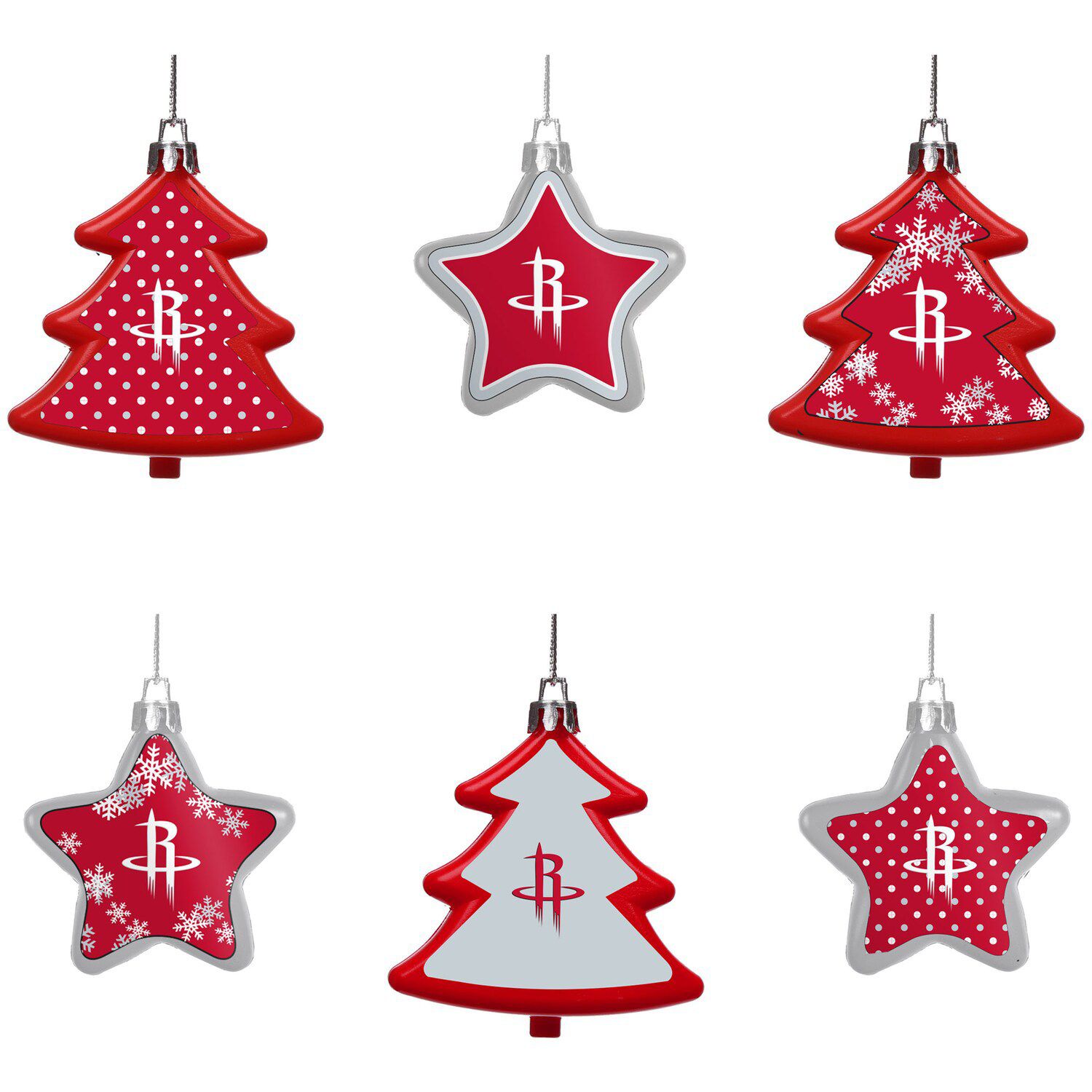 Image for Unbranded FOCO Houston Rockets Six-Pack Shatterproof Tree And Star Ornament Set at Kohl's.