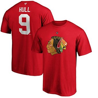 Men's Fanatics Branded Bobby Hull Red Chicago Blackhawks Authentic Stack Retired Player Name & Number T-Shirt