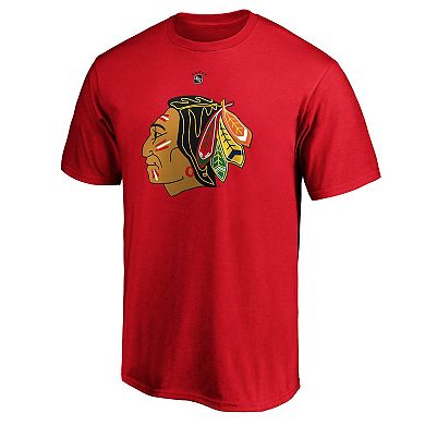 Men's Fanatics Branded Bobby Hull Red Chicago Blackhawks Authentic Stack Retired Player Name & Number T-Shirt
