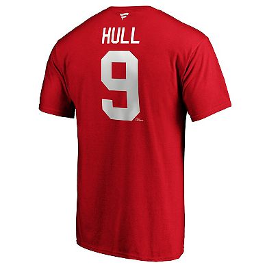 Men's Fanatics Branded Bobby Hull Red Chicago Blackhawks Authentic Stack Retired Player Name & Number T-Shirt
