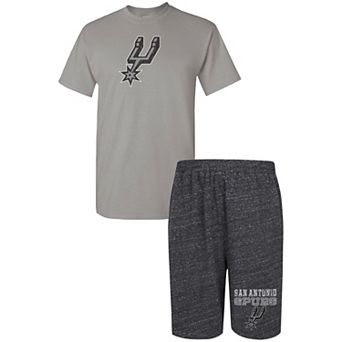 Men's Concepts Sport Gray/Heathered Charcoal San Antonio Spurs Pitch T-Shirt & Shorts Set