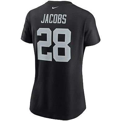 Women's Nike Josh Jacobs Black Las Vegas Raiders Name & Number T-Shirt