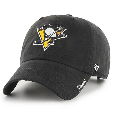 Women's '47 Black Pittsburgh Penguins Team Miata Clean Up Adjustable Hat