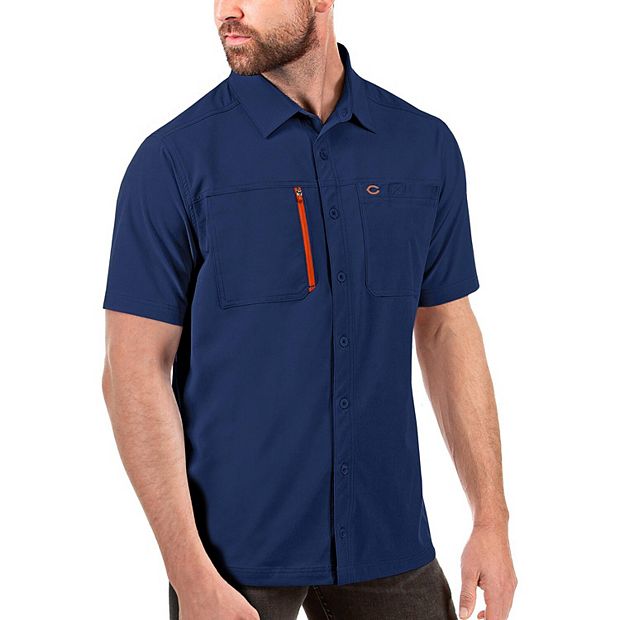 Men's Cutter & Buck Blue Chicago Bears Advantage Tri-Blend Pique Long  Sleeve Button-Down Shirt