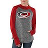 Women's G-III 4Her by Carl Banks Heathered Gray/Red Championship Ring Raglan Pullover Hoodie