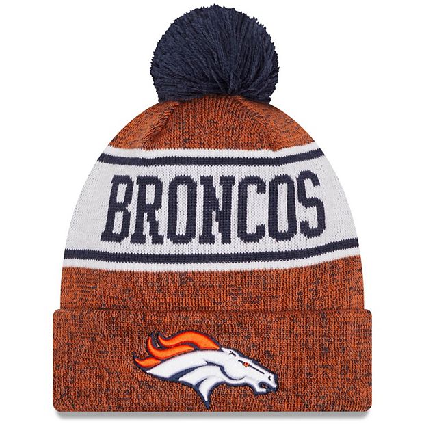 Preschool New Era Orange/Navy Denver Broncos Banner Cuffed Knit Hat with Pom