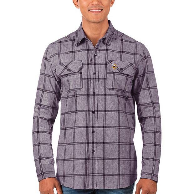 Men's Antigua Purple Minnesota Vikings Live Long Sleeve Woven Button-Up  Shirt