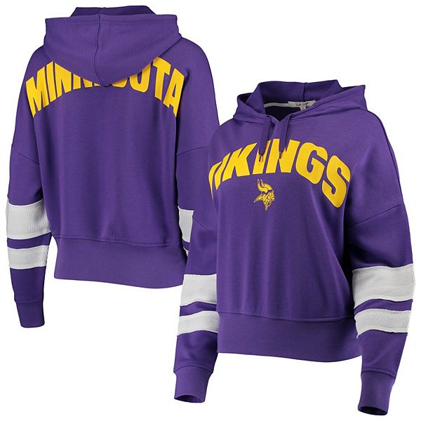 Minnesota Vikings Women's Hooded Crop Sweatshirt - Black/White