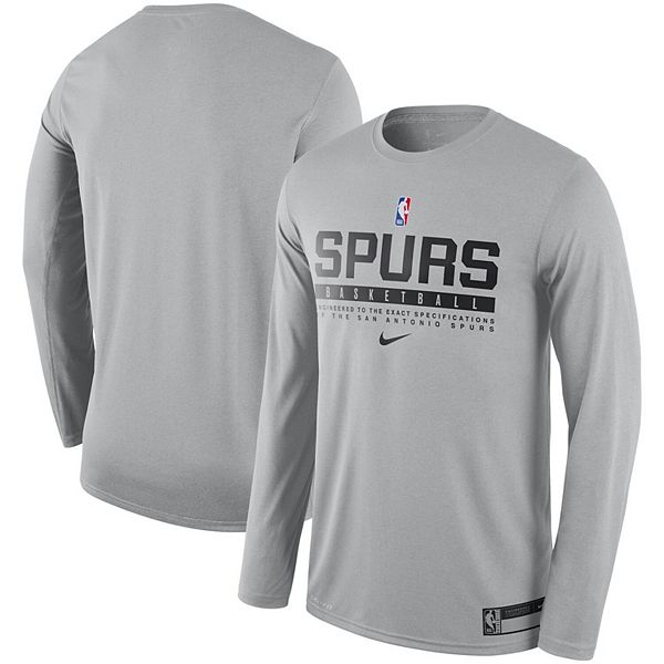 Men S Nike Silver San Antonio Spurs Essential Practice Legend Performance Long Sleeve T Shirt