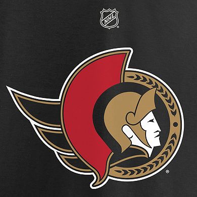 Women's Fanatics Branded Brady Tkachuk Black Ottawa Senators Authentic Stack Name & Number V-Neck T-Shirt