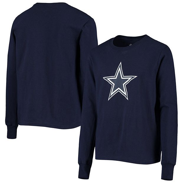 Youth Navy Dallas Cowboys Team Logo Long Sleeve T Shirt
