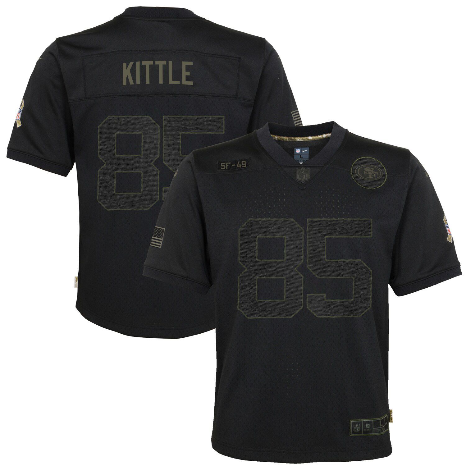 49ers kittle jersey black