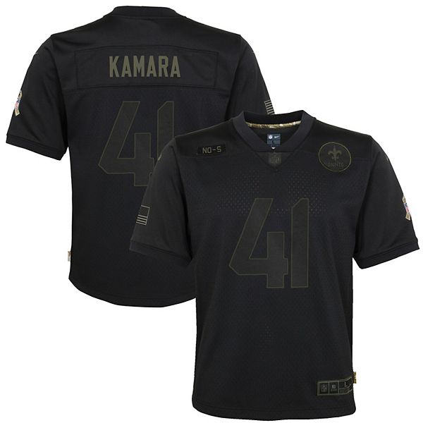 Nike Team Jersey Youth Small Alvin Kamara 41 New Orleans Saints Black Jersey