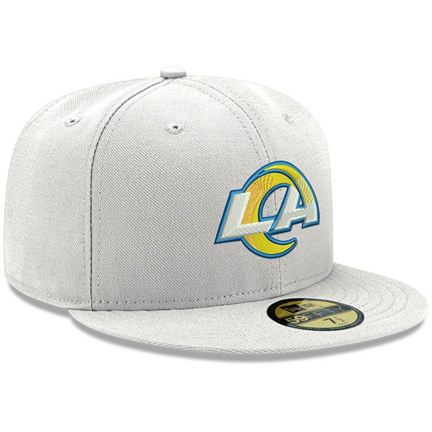 Men's New Era White Los Angeles Rams Omaha 59FIFTY Fitted Hat