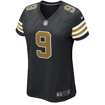 Women s Nike Drew Brees New Orleans Saints Black Alternate Game Jersey