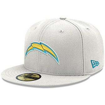 Men's New Era White Los Angeles Chargers Omaha Primary Logo 59FIFTY Fitted Hat
