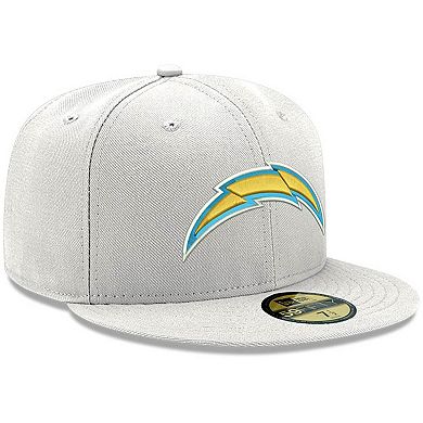 Men's New Era White Los Angeles Chargers Omaha Primary Logo 59FIFTY Fitted Hat