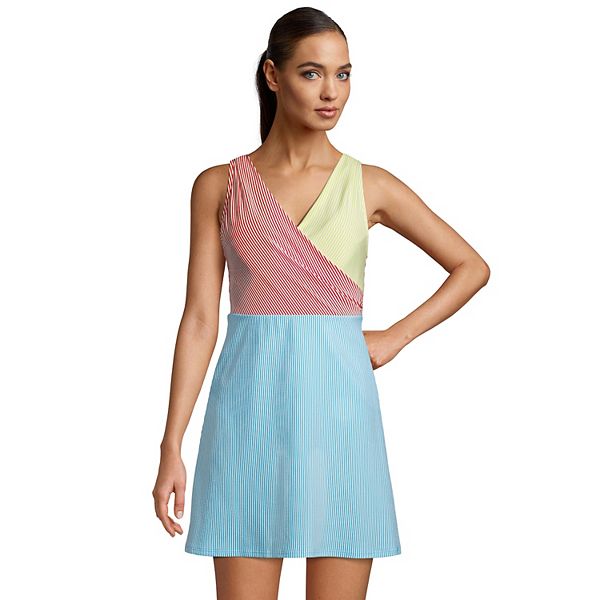 Women S Lands End Tummy Control Surplice One Piece Swim Dress