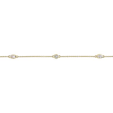 Gemminded 18k Gold Over Silver White Topaz Necklace