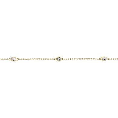 Gemminded 18k Gold Over Silver White Topaz Necklace