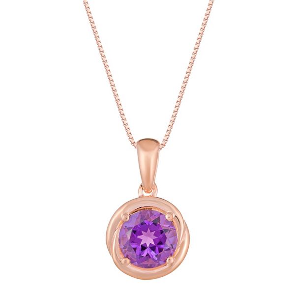 Gemminded 18k Rose Gold Tone Plated Sterling Silver & Amethyst Circle ...