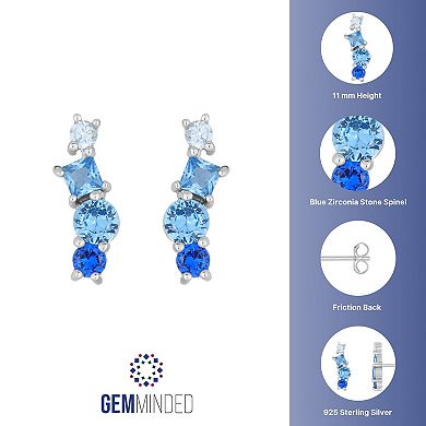 Gemminded Sterling Silver Blue Gemstone Earrings
