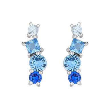 Gemminded Sterling Silver Blue Gemstone Earrings