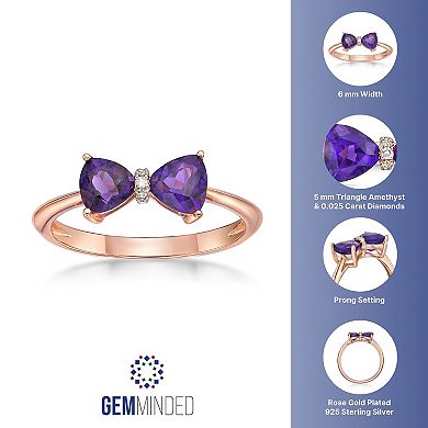 Gemminded 18k Gold Over Silver Amethyst & Diamond Accent Ring