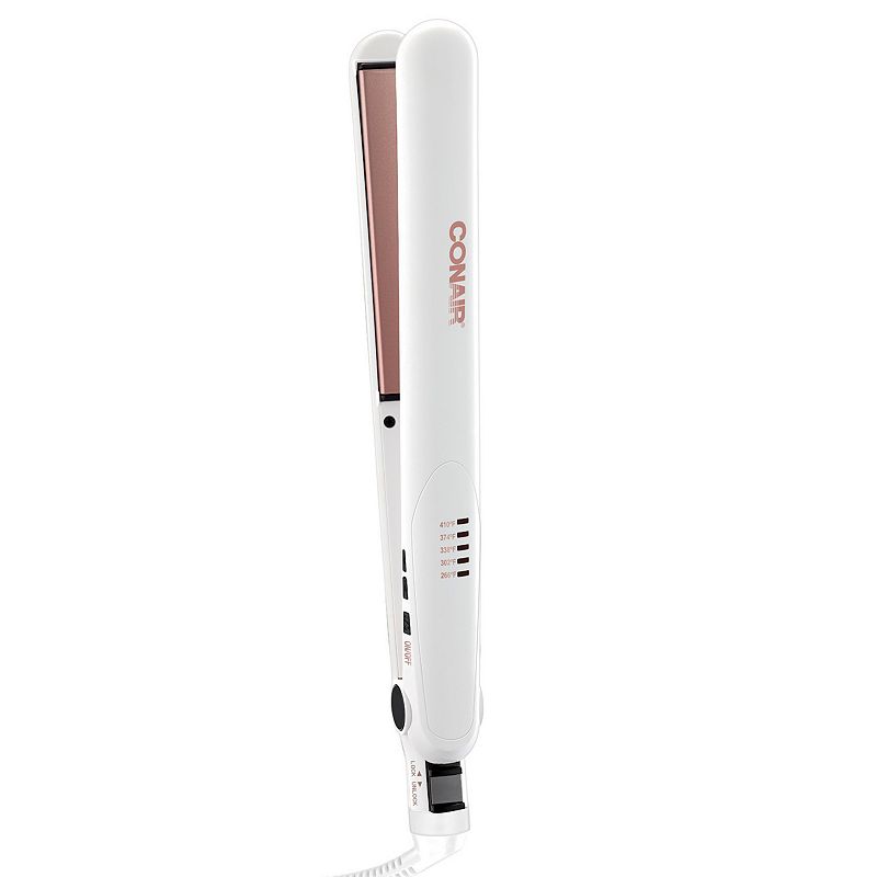 39448408 Conair Double Ceramic 1-inch Flat Iron, White sku 39448408