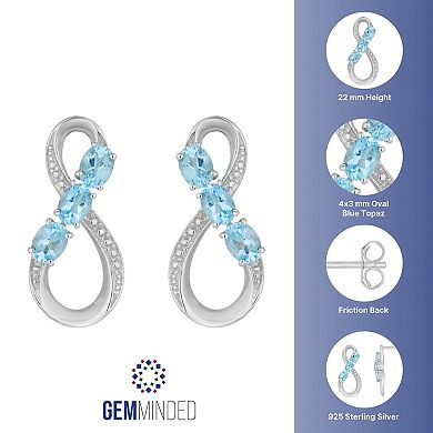Gemminded Sterling Silver & Blue Topaz Figure-Eight Drop Earrings