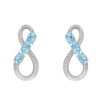 Gemminded Sterling Silver & Blue Topaz Figure-Eight Drop Earrings