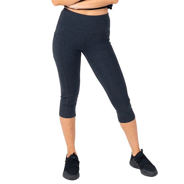 Spalding Women's High Waisted Crop Legging, Deep Black, Small at