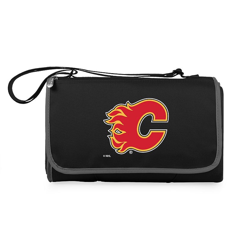Picnic Time Calgary Flames Outdoor Picnic Blanket & Tote, Black