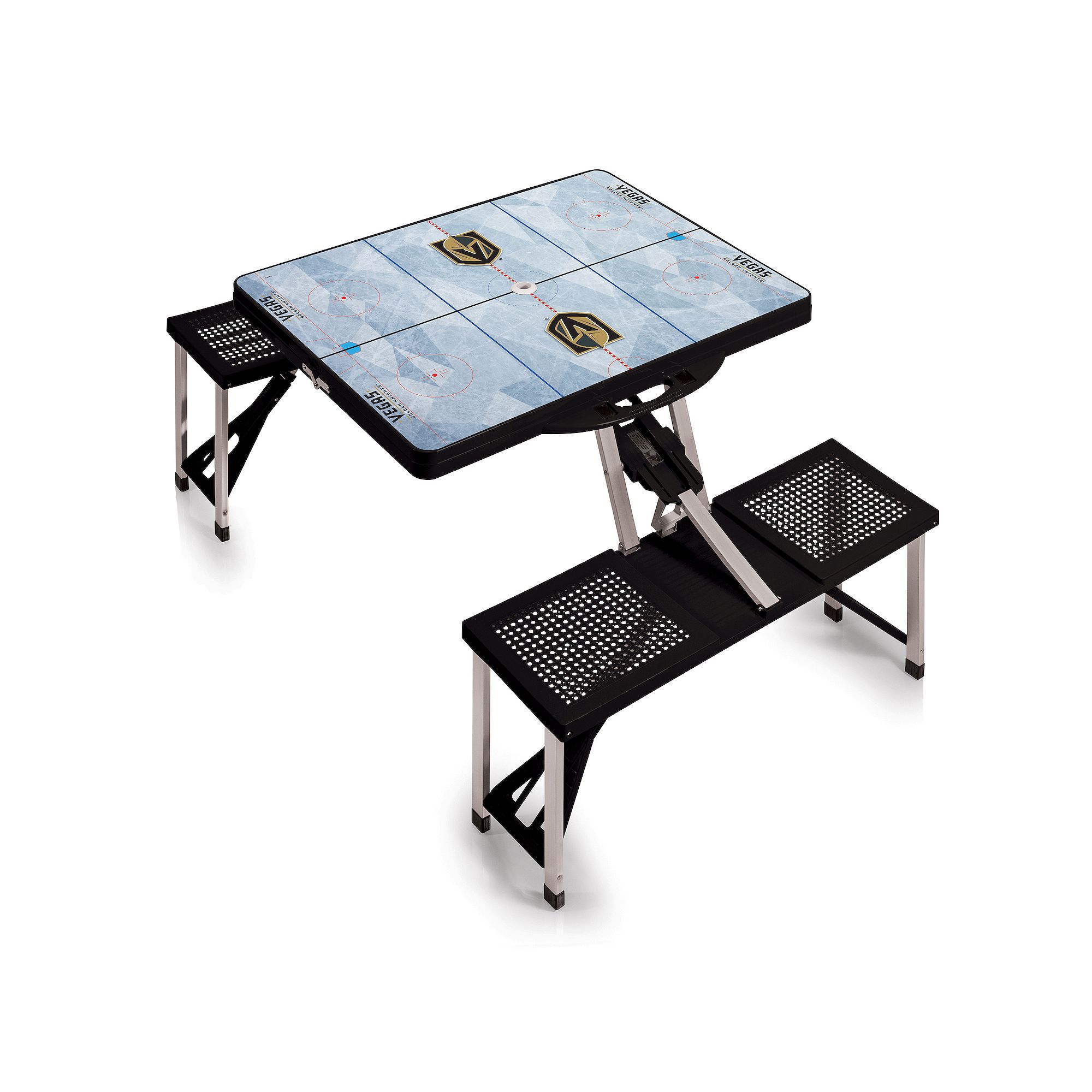 Picnic Time Vegas Golden Knights Portable Folding Picnic Table, Lvk Black