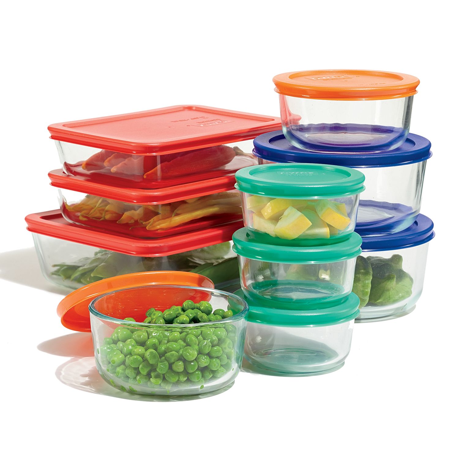 Pyrex 20 Pc Storage Set With Color Lids Multi None BrickSeek   484958