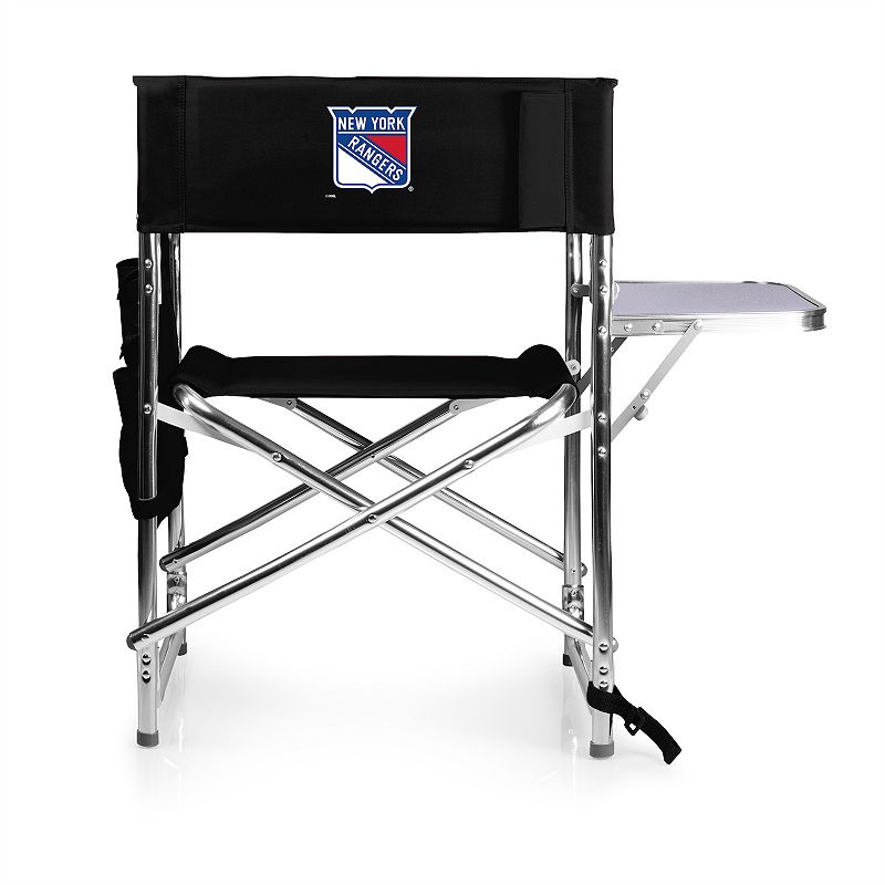 Picnic Time New York Rangers Foldable Sports Chair, Ran Black