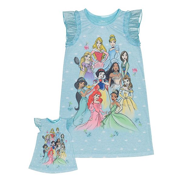 Disney Princess Girls 4 8 Princess Dream Team Nightgown Matching