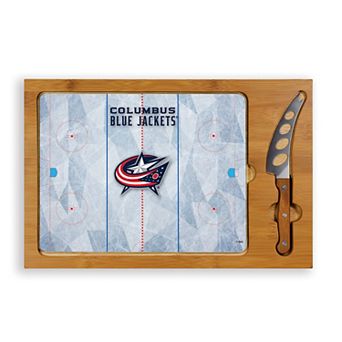 Picnic Time Columbus Blue Jackets Icon Glass Top Cutting Board & Knife Set