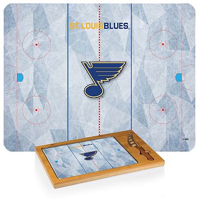 Picnic Time St. Louis Blues Icon Glass Top Cutting Board & Knife Set