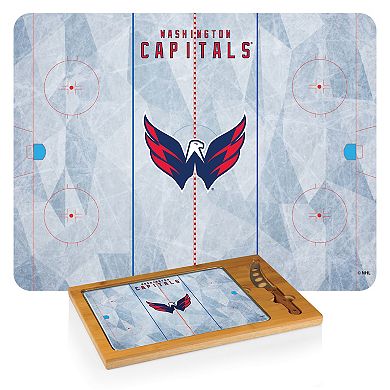 Picnic Time Washington Capitals Icon Glass Top Cutting Board & Knife Set