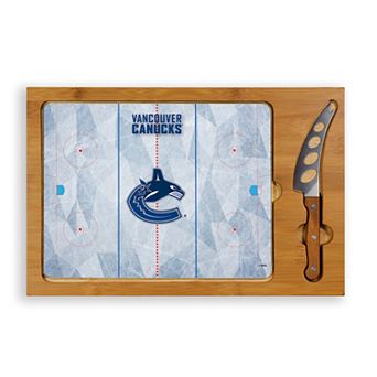 Picnic Time Vancouver Canucks Icon Glass Top Cutting Board & Knife Set