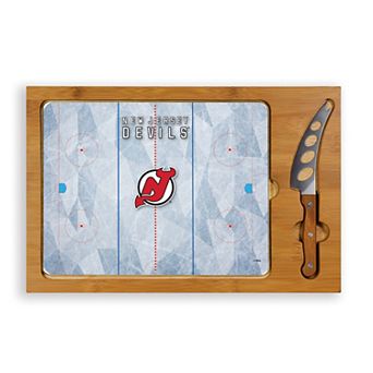 Picnic Time New Jersey Devils Icon Glass Top Cutting Board & Knife Set